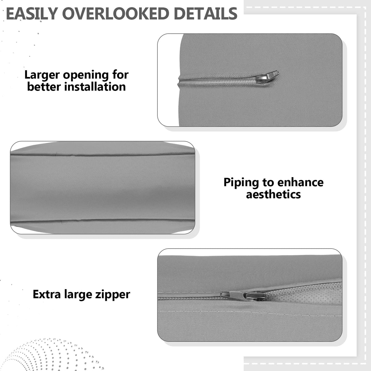14 Piece Outdoor Waterproof Cushion Covers with Zipper P399794