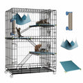 4-Tier Cat Cage with Cushions Hammock Scratching Post E563418