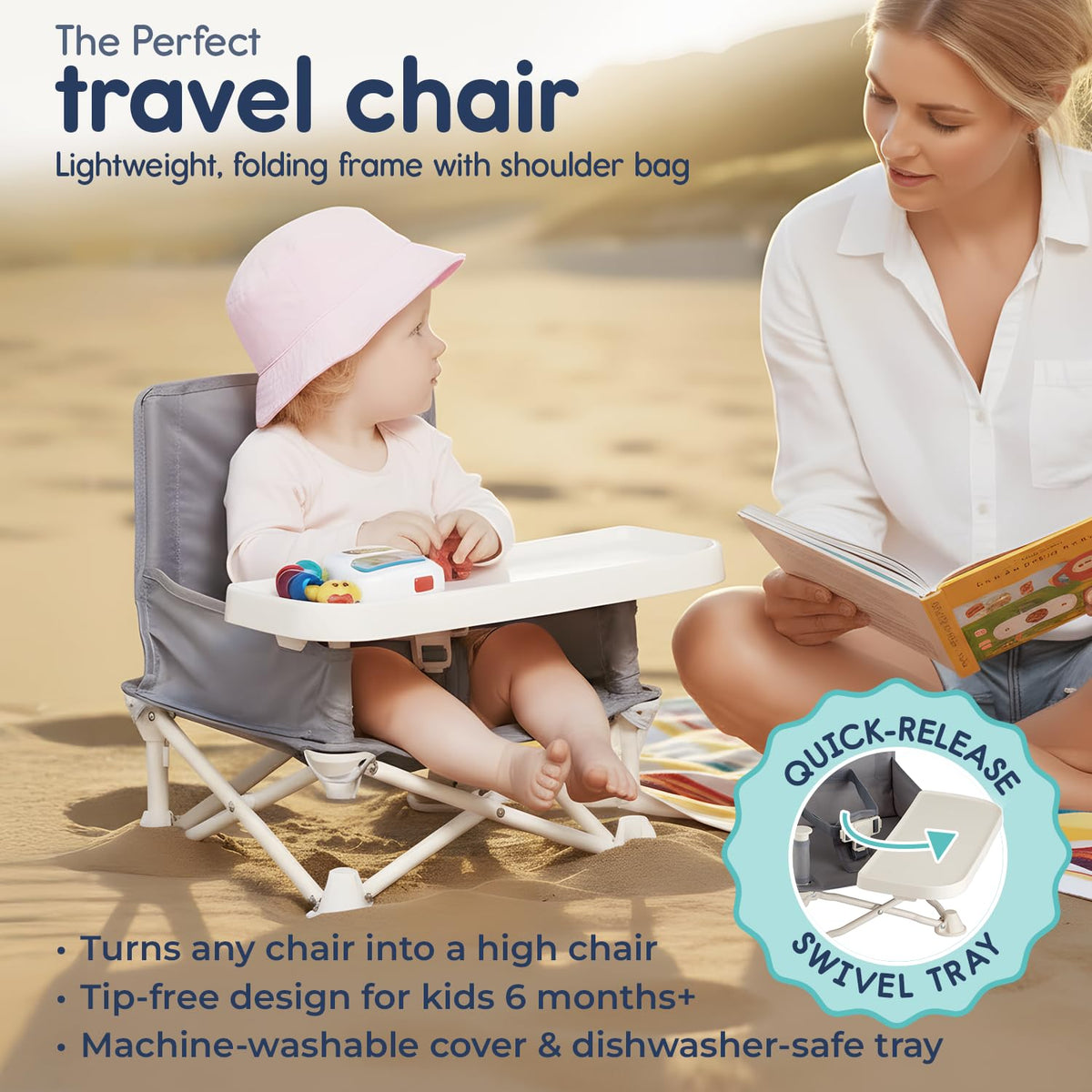 Grey Booster Seat with Tray C502
