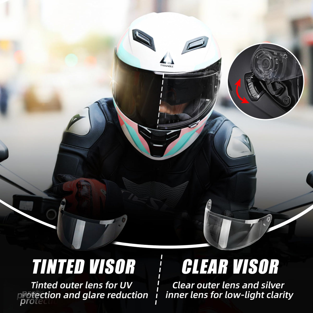 Full Face Motorcycle Helmet Dual Visor P624271