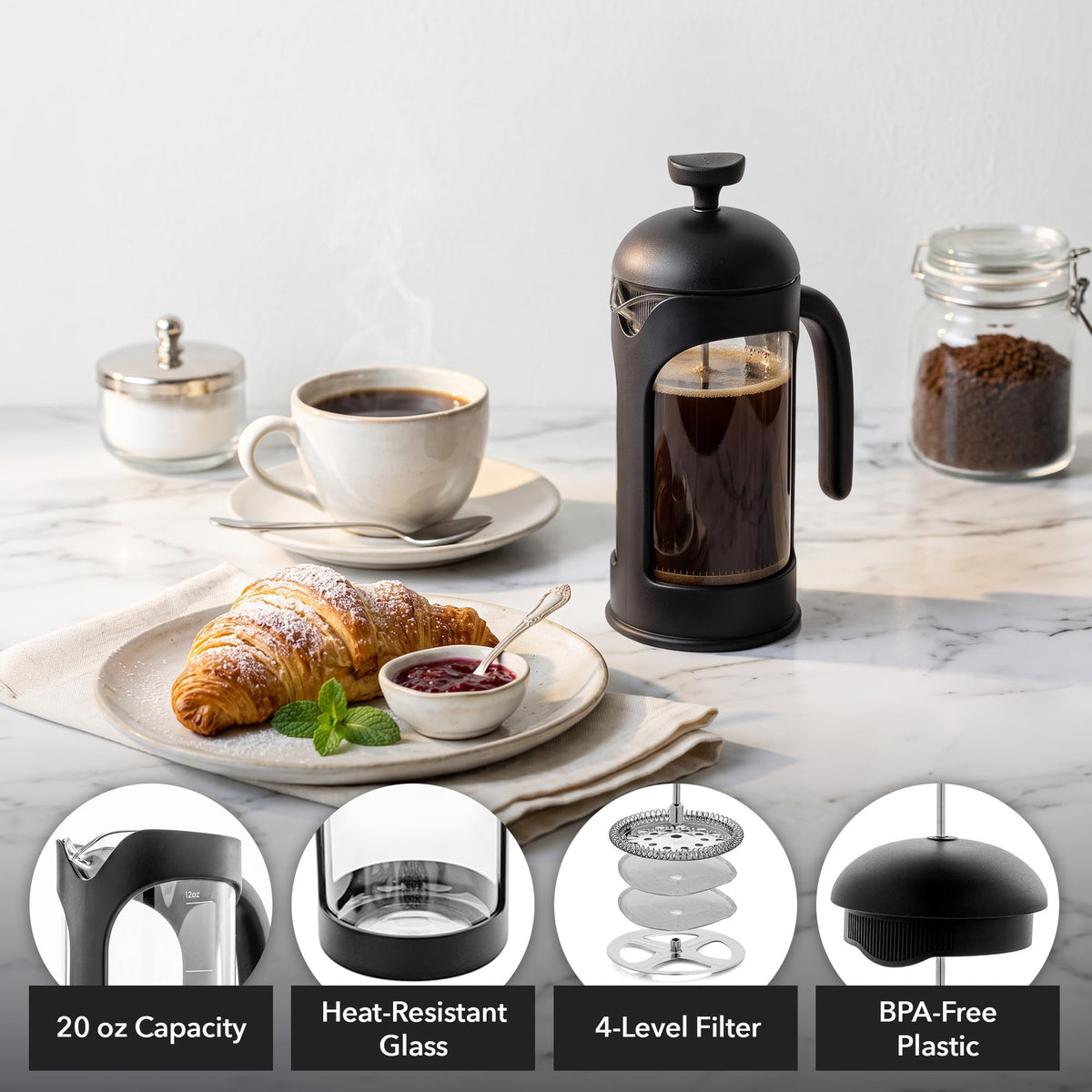 12oz French Press Coffee Maker F38251