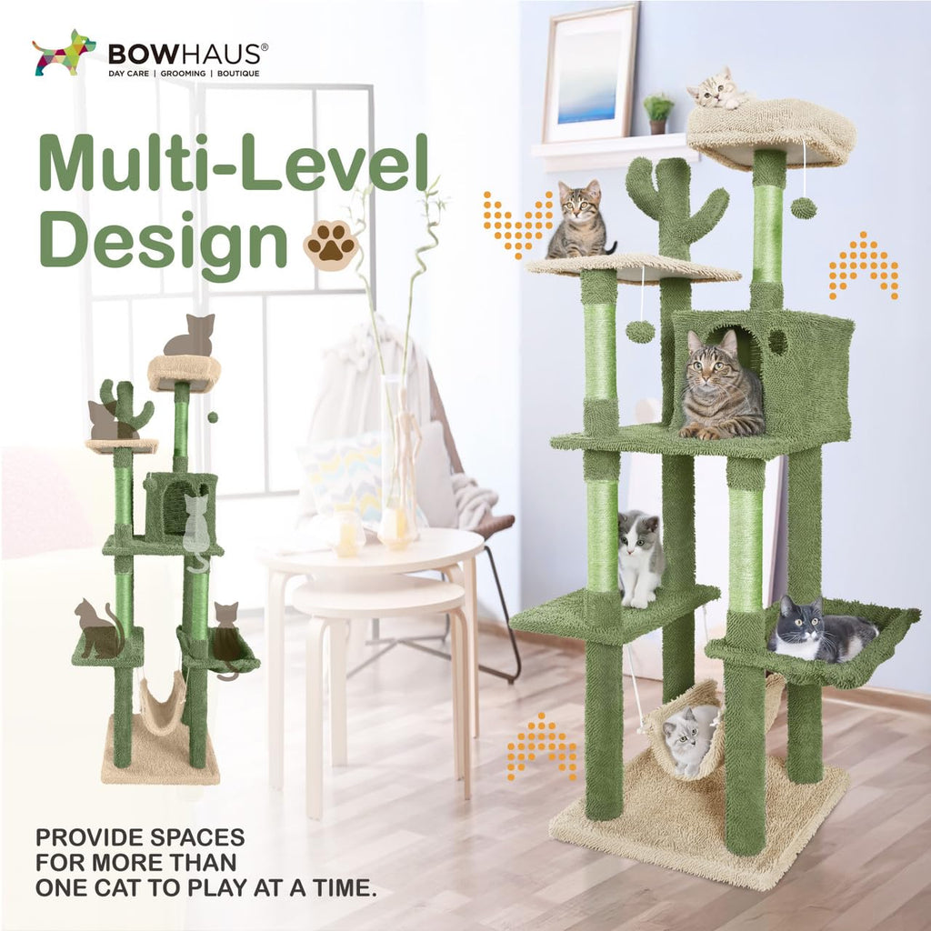 70-Inch Multi-Level Cat Tree with Plush Perch J23756