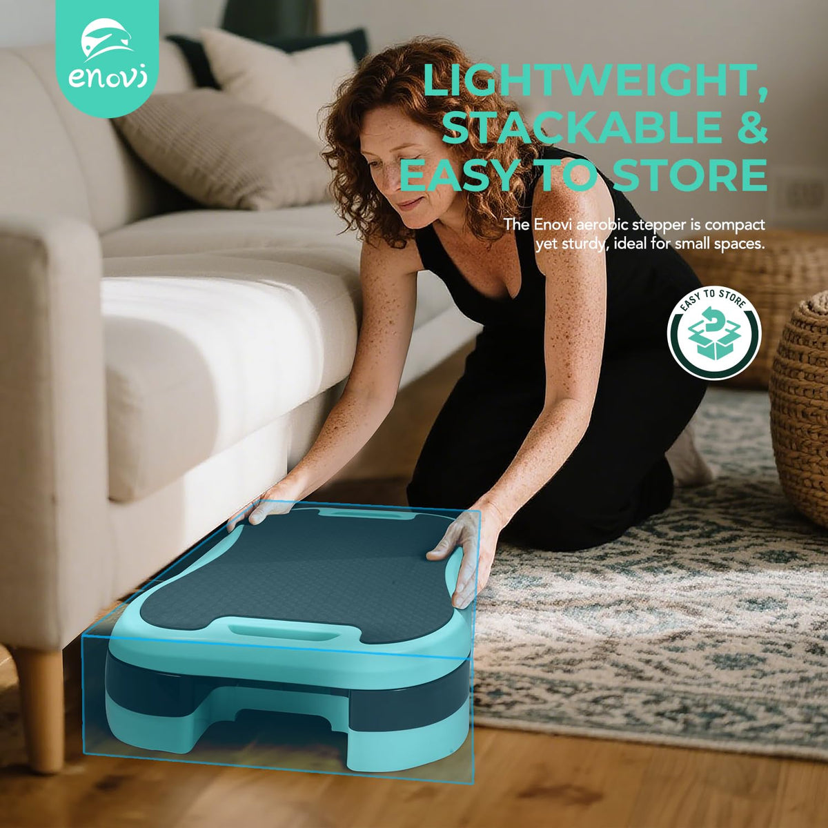 Exercise Step Platform with Cushion and 2 Adjustable Height Risers P930