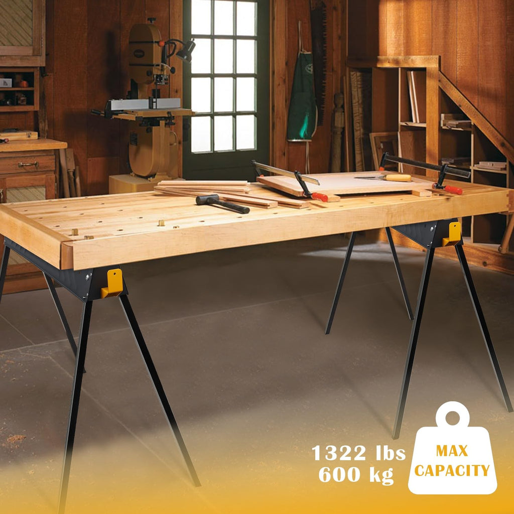 2 Pack Heavy Duty Folding Saw Horses Table Y580