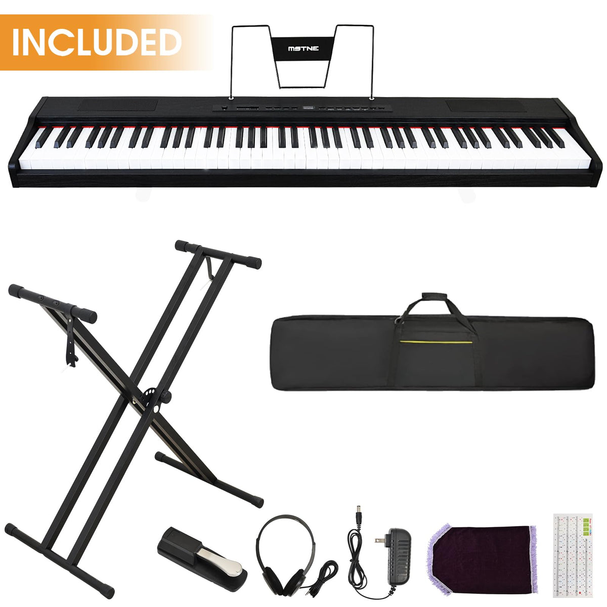 88 Key Semi Weighted Digital Piano with Stand P734181