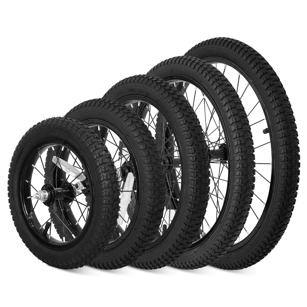 Kids Bike Front Wheels Replacement with Solid Air Rubber Tire and Inner Tube P851308