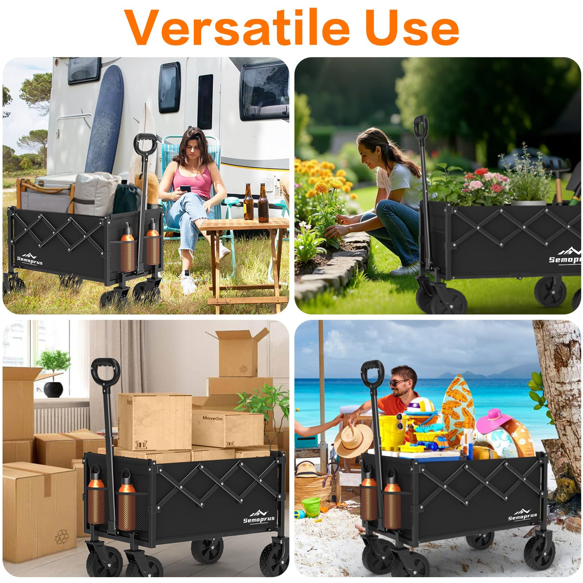 Foldable Heavy Duty Wagon with Wheels L79586