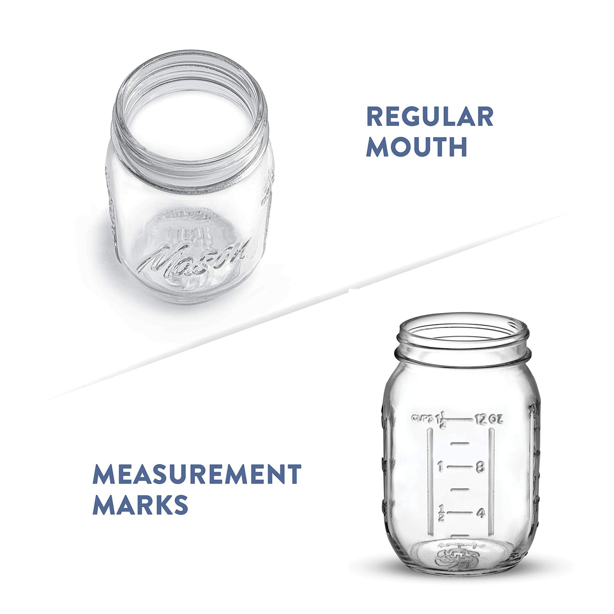 16 oz 12-Pack Regular Mouth Glass Jars with Lid & Seal Bands Y483459