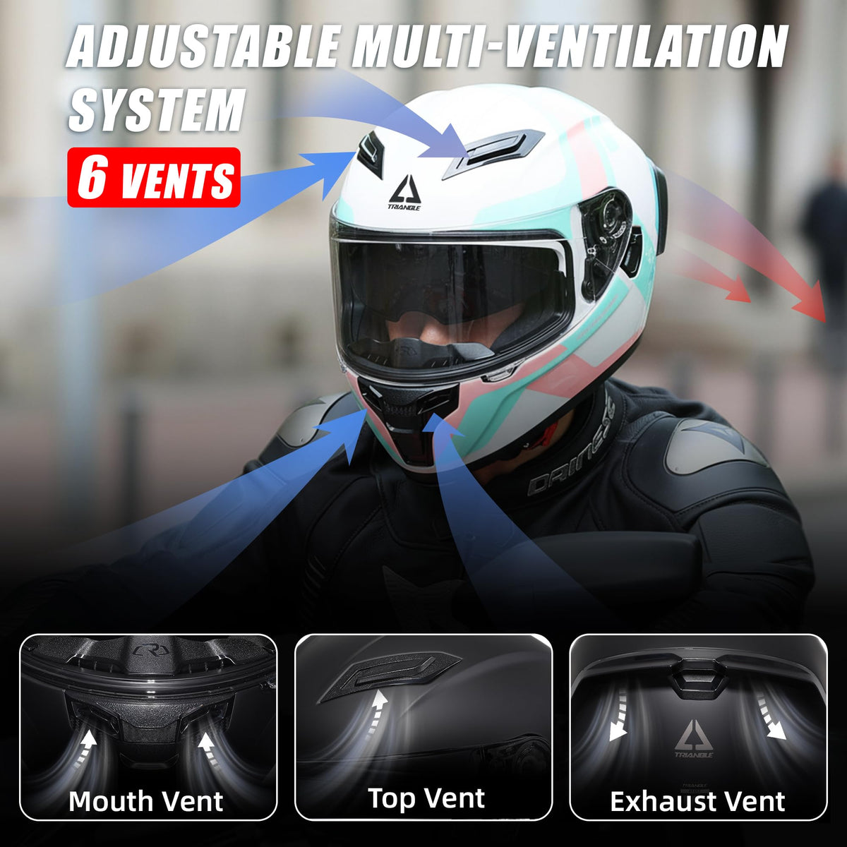 Full Face Motorcycle Helmet Dual Visor P624271
