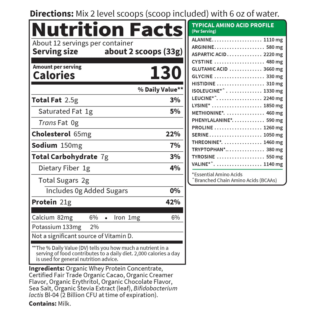 Organic Whey Protein Chocolate Grass Fed Protein Powder C28191