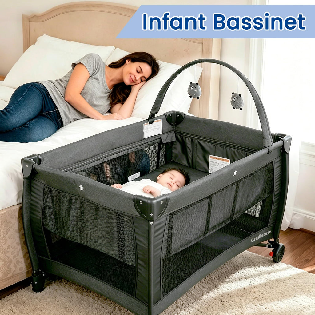 3-in-1 Pack and Play with Changing Table & Carry Bag, Black E426174