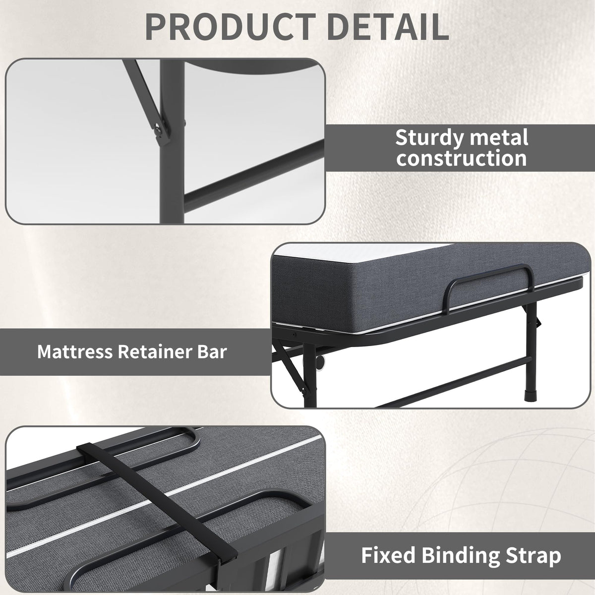 74"x 46" Folding Bed with Mattress T282