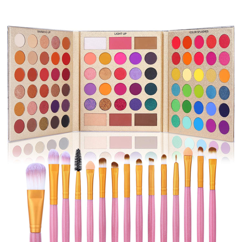 86 Colors Eyeshadow Palette with 15pcs Makeup Brushes Set M9507