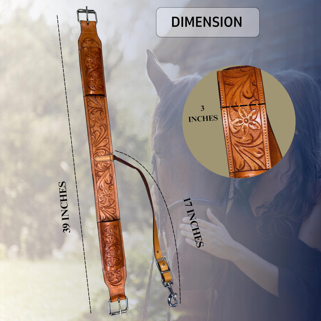 Western Leather Horse Saddle Girth Cinch Belt A156476