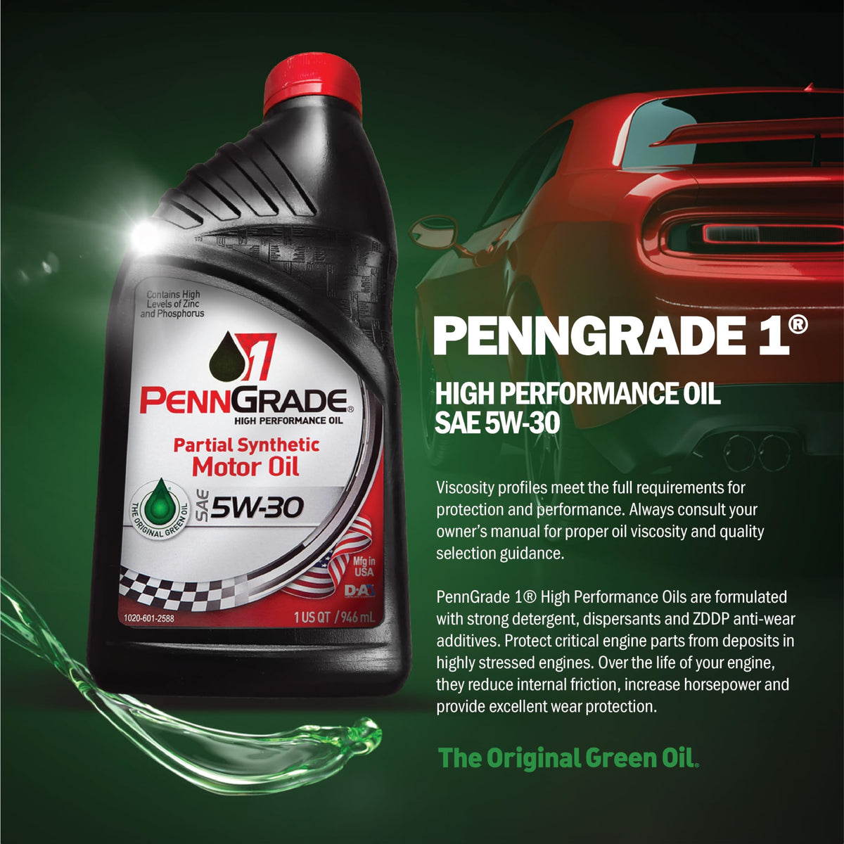 Synthetic Blend High Performance Oil SAE 5W-30 1 Quart (12 Pack) L61065