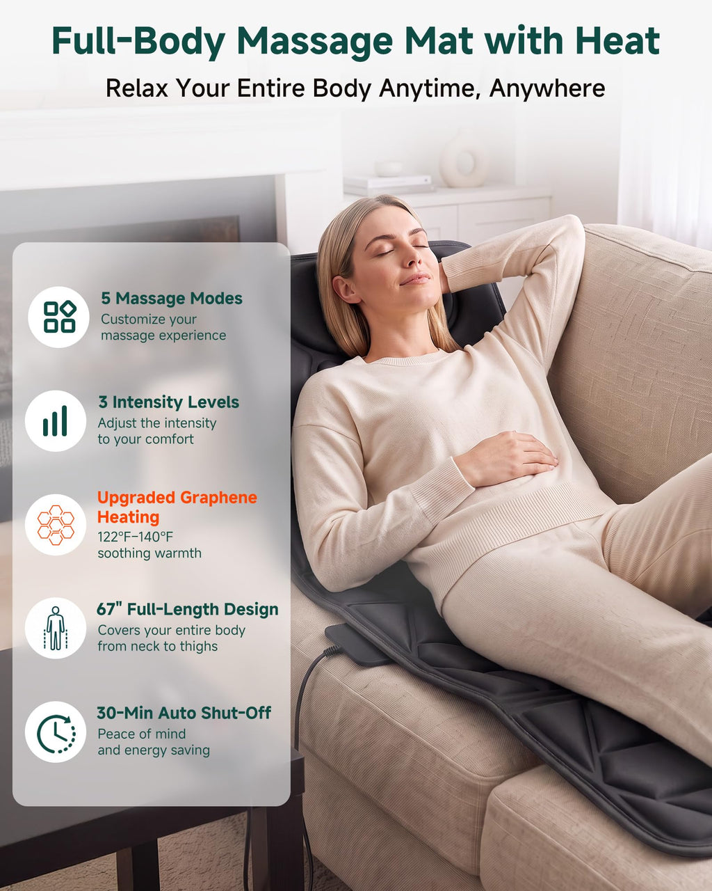Full Body Massage Mat with Heat O518796