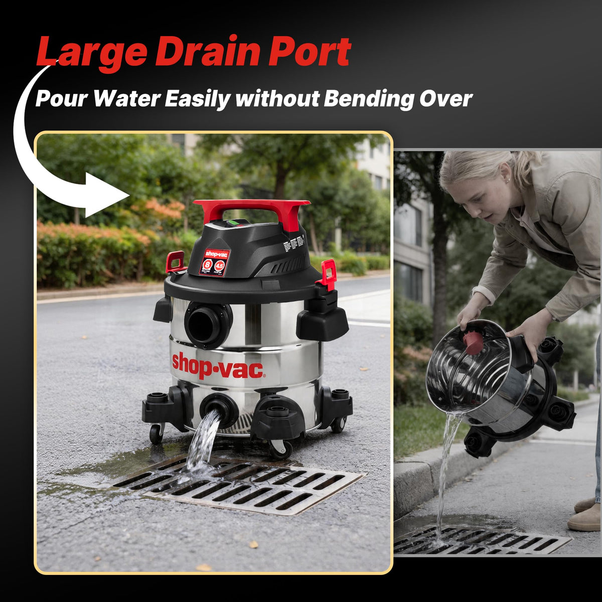 8 Gallon Stainless Steel Wet/Dry Vacuum U895425