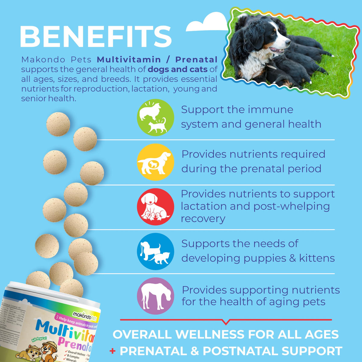 Dog Prenatal Vitamins 60 Tabs Supplement R487