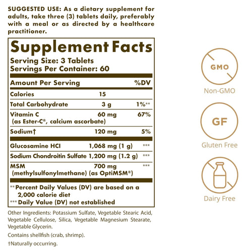 180 Tablets Glucosamine Chondroitin MSM S734