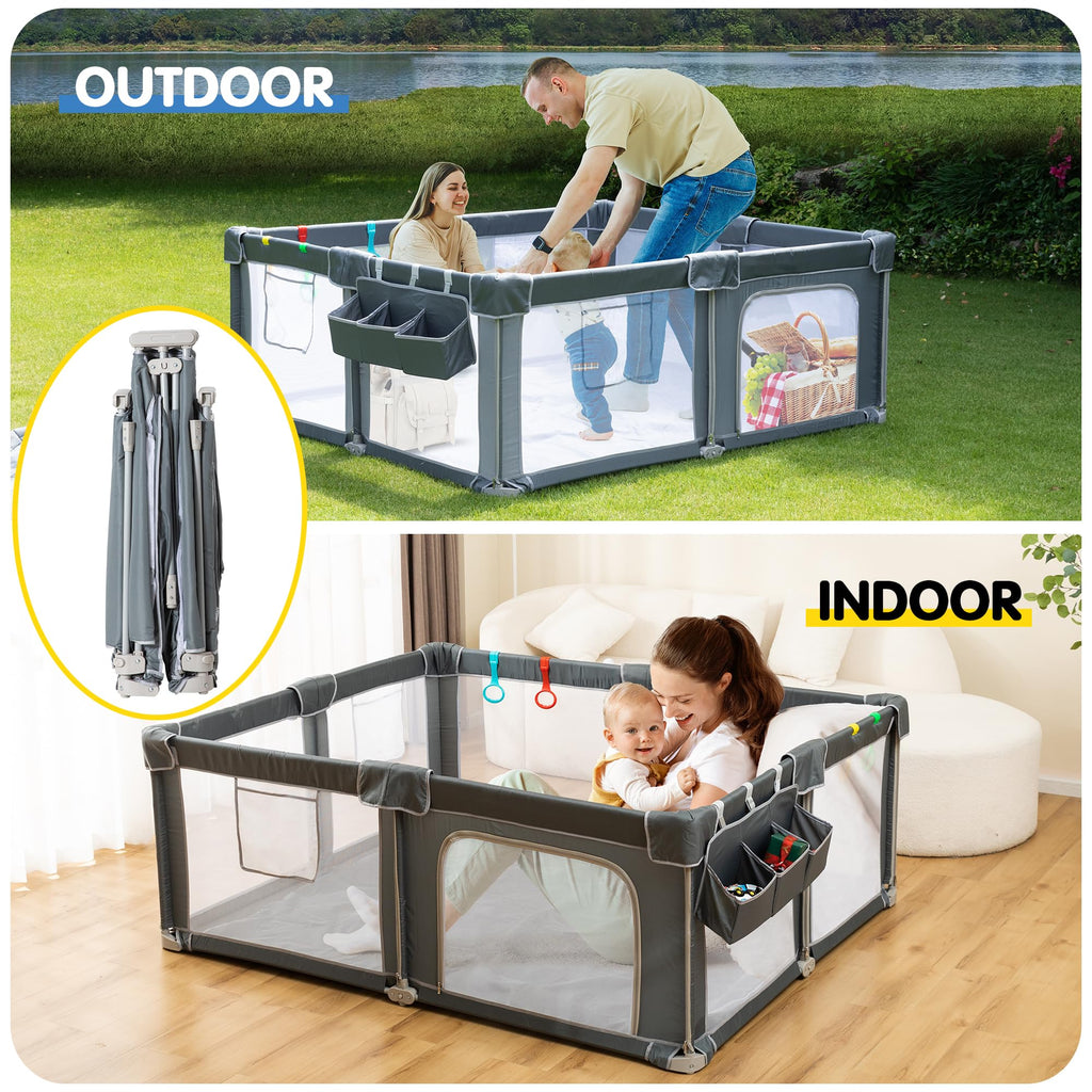 Foldable Baby Playpen with Mat F31797
