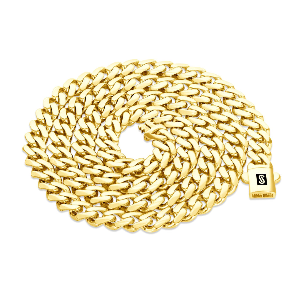 14k Yellow Gold 6mm Cuban Chain Necklace Y2555