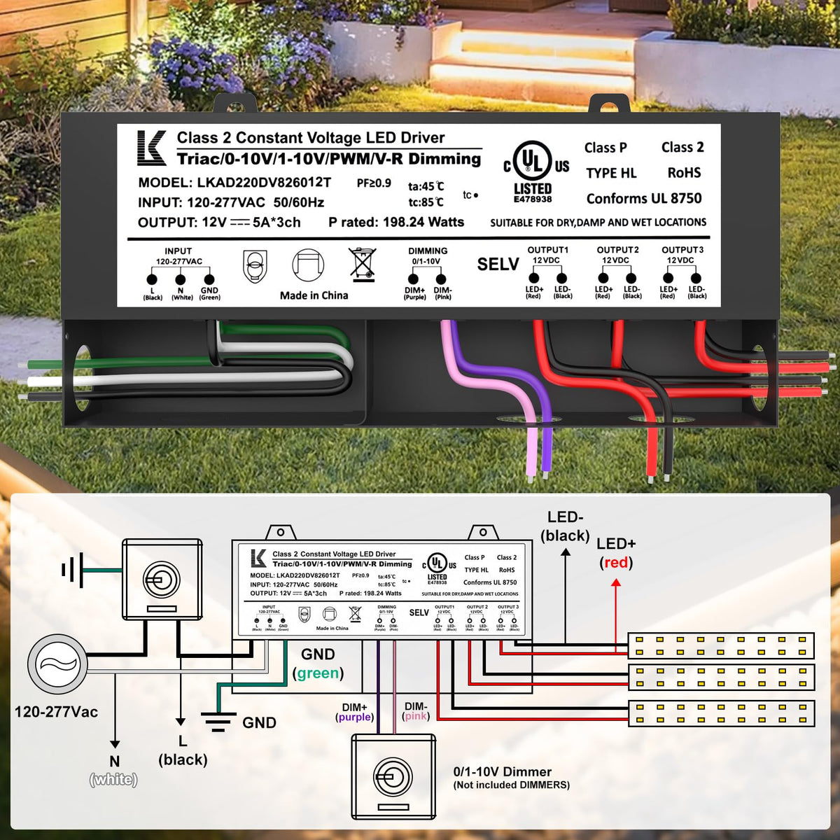 200W Dimmable IP67 Waterproof LED Driver P38933