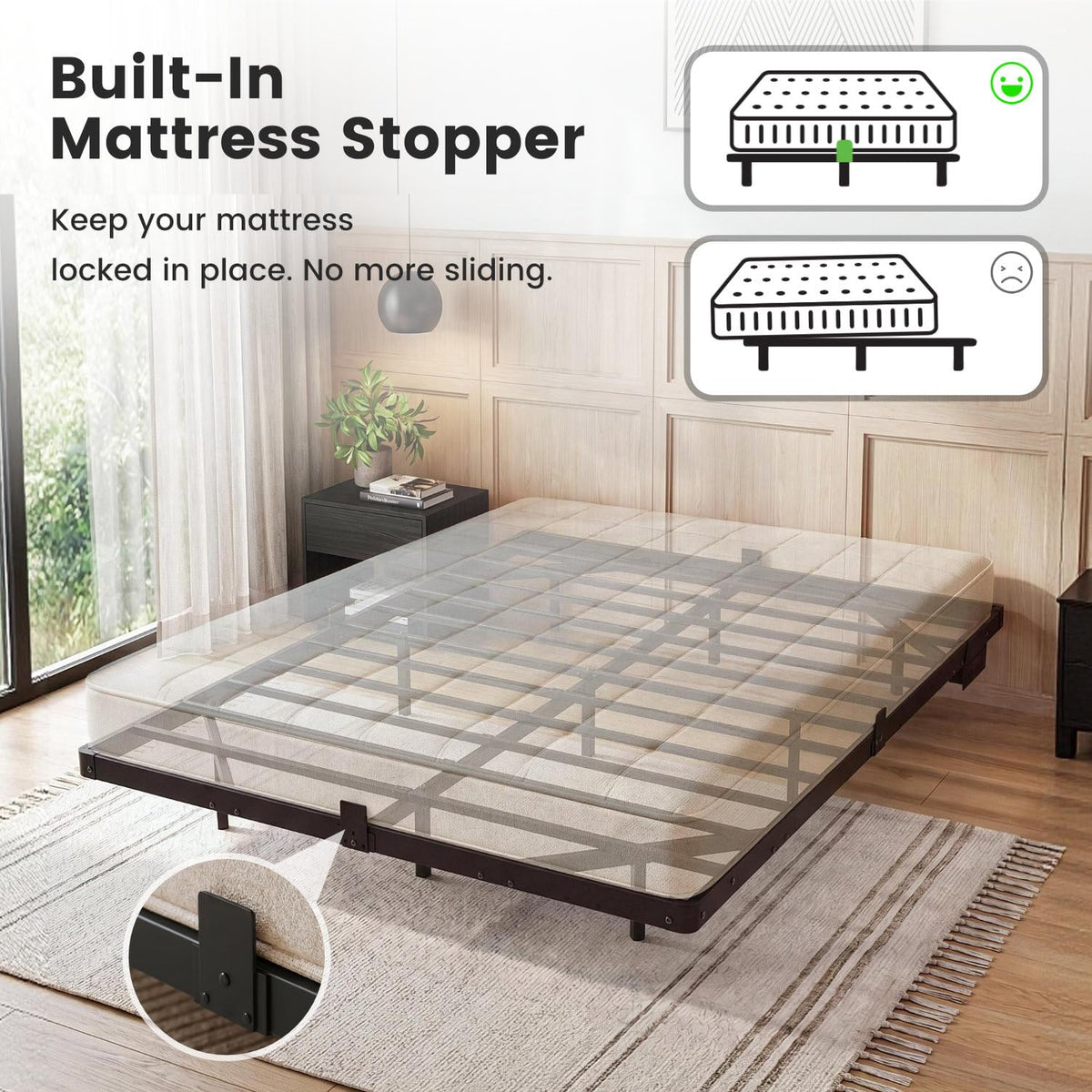 Full Floating Bed Frame with LED Lights Q41312