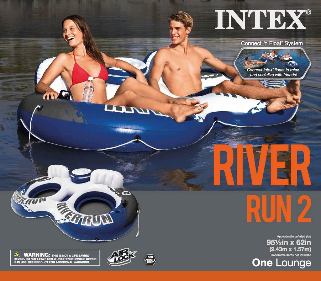 Inflatable 2-Person Floating Lake Lounge, 2-Pack I7686