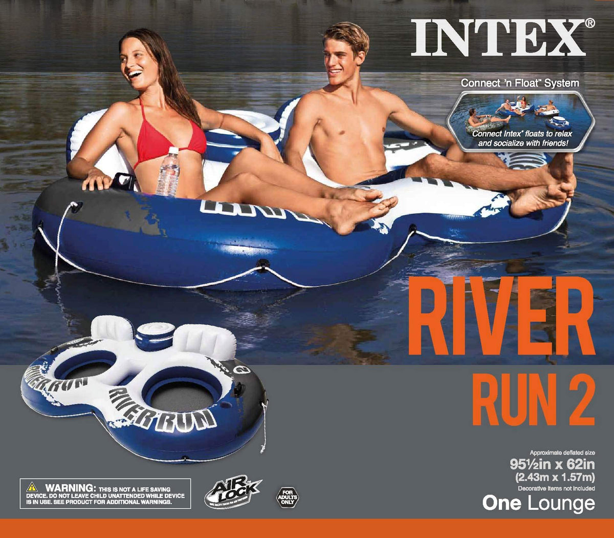 Inflatable 2-Person Floating Lake Lounge, 2-Pack I7686