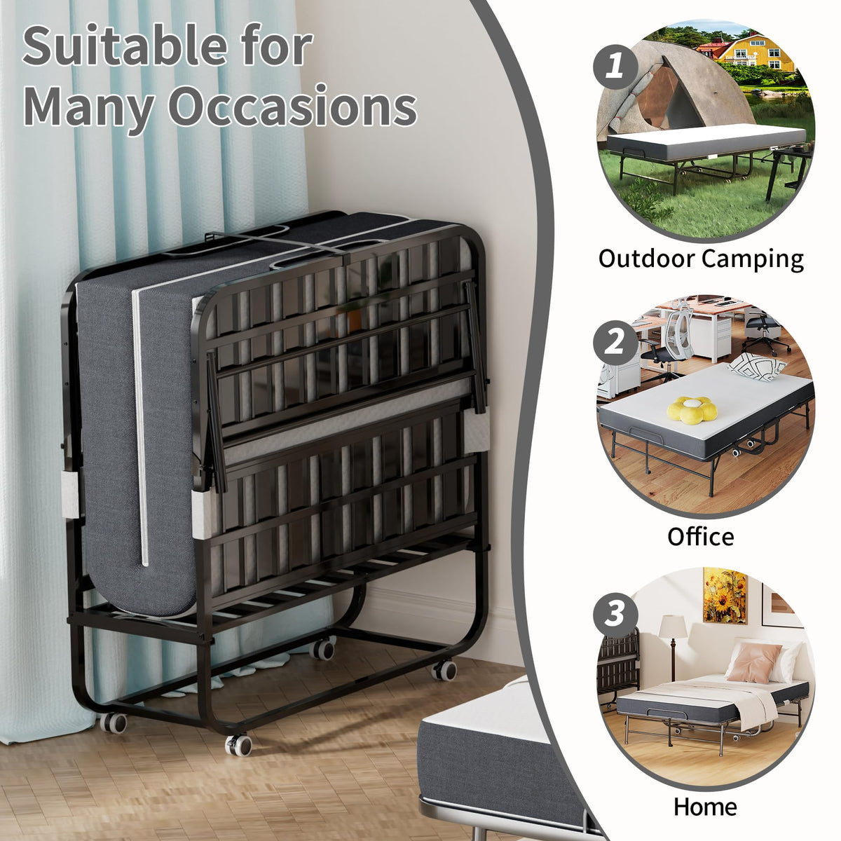 74"x 46" Folding Bed with Mattress T282