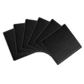White Stitched Dual Sided Leather Coasters Set of 6 Q93330