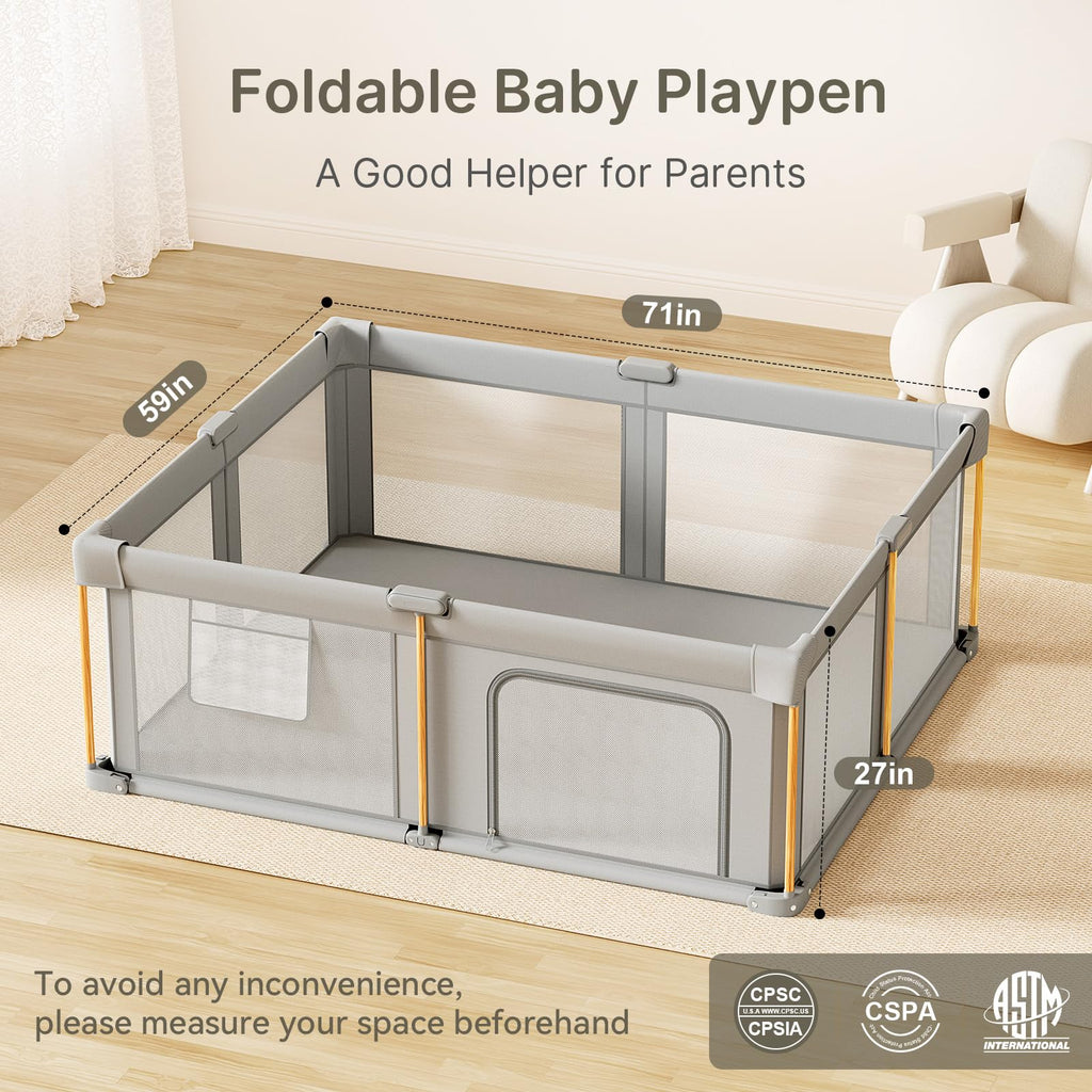 Foldable Baby Playpen with Mat E341155