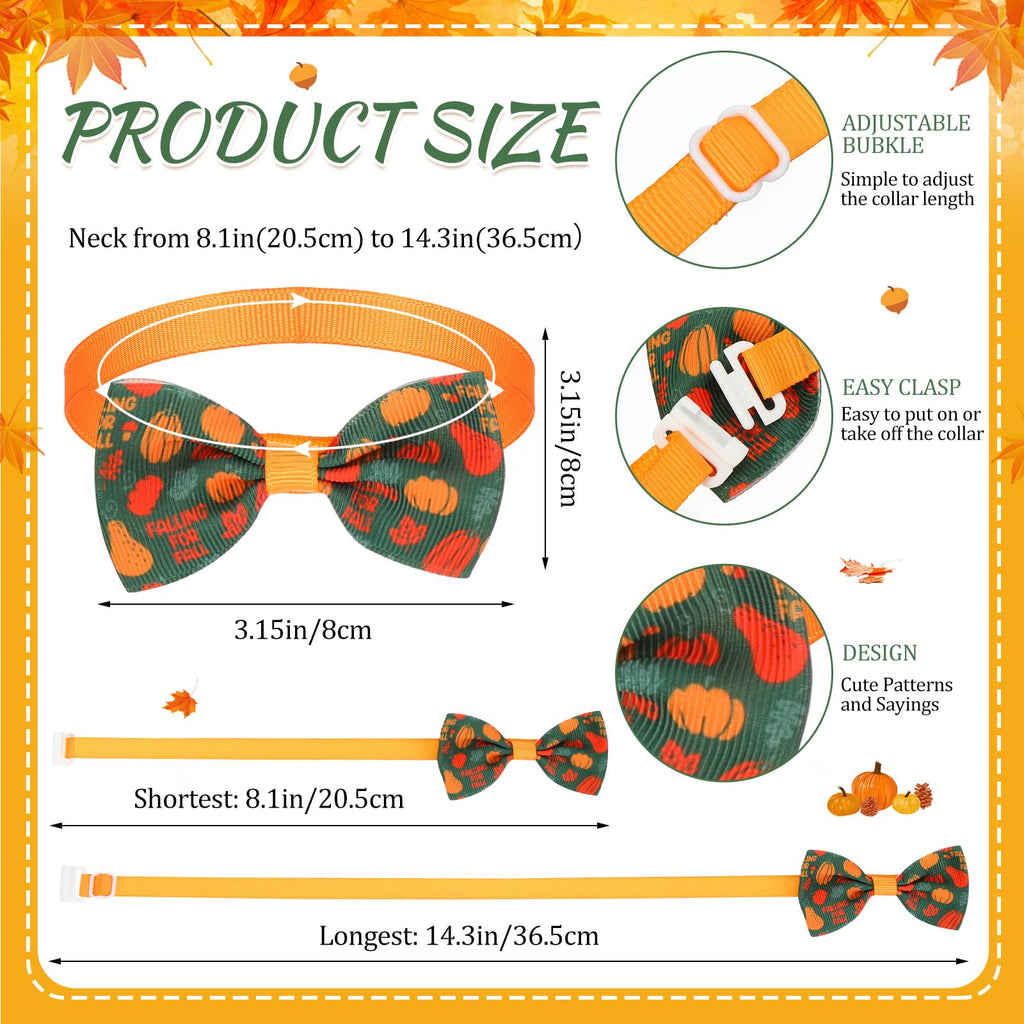 100 Pcs Fall Dog Bow Adjustable Pet Bowtie Collar H6400