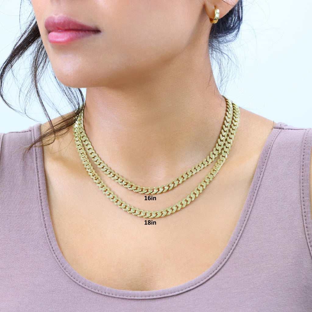 14k Yellow Gold 6mm Cuban Chain Necklace Y2555