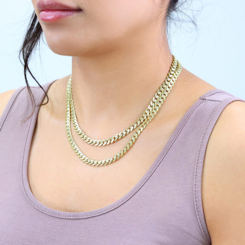 14k Yellow Gold 6mm Cuban Chain Necklace Y2555