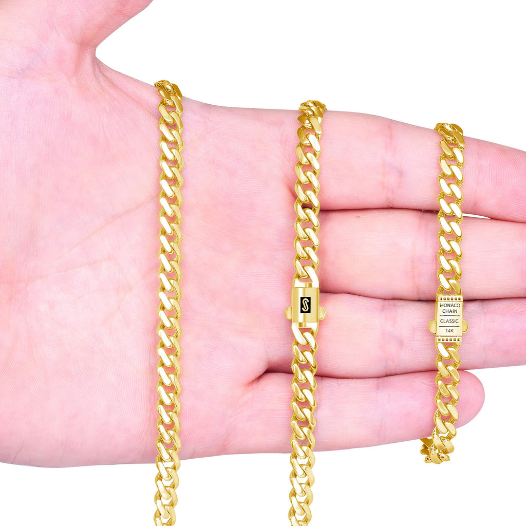 14k Yellow Gold 6mm Cuban Chain Necklace Y2555