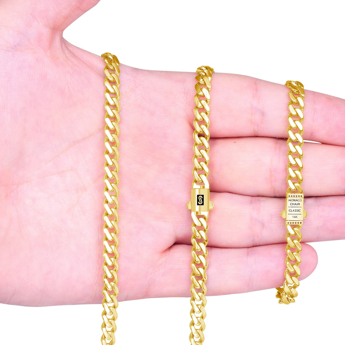 14k Yellow Gold 6mm Cuban Chain Necklace Y2555