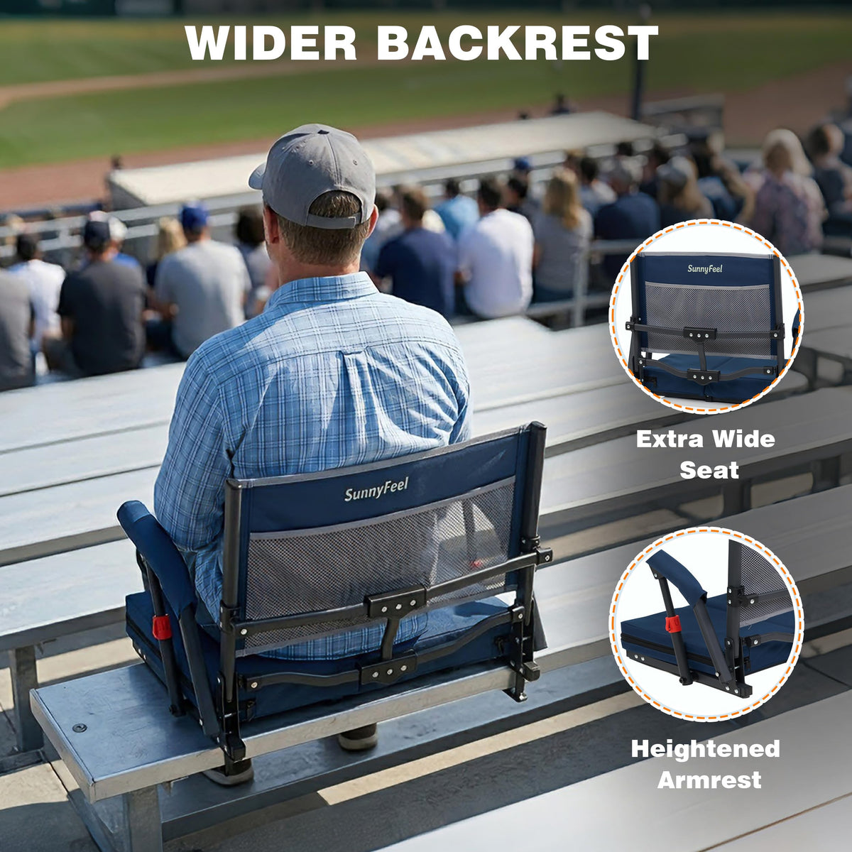 Folding Stadium Seats with Back Support and Cushion I737848