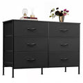 Black 6 Drawer Fabric Dresser Z620717