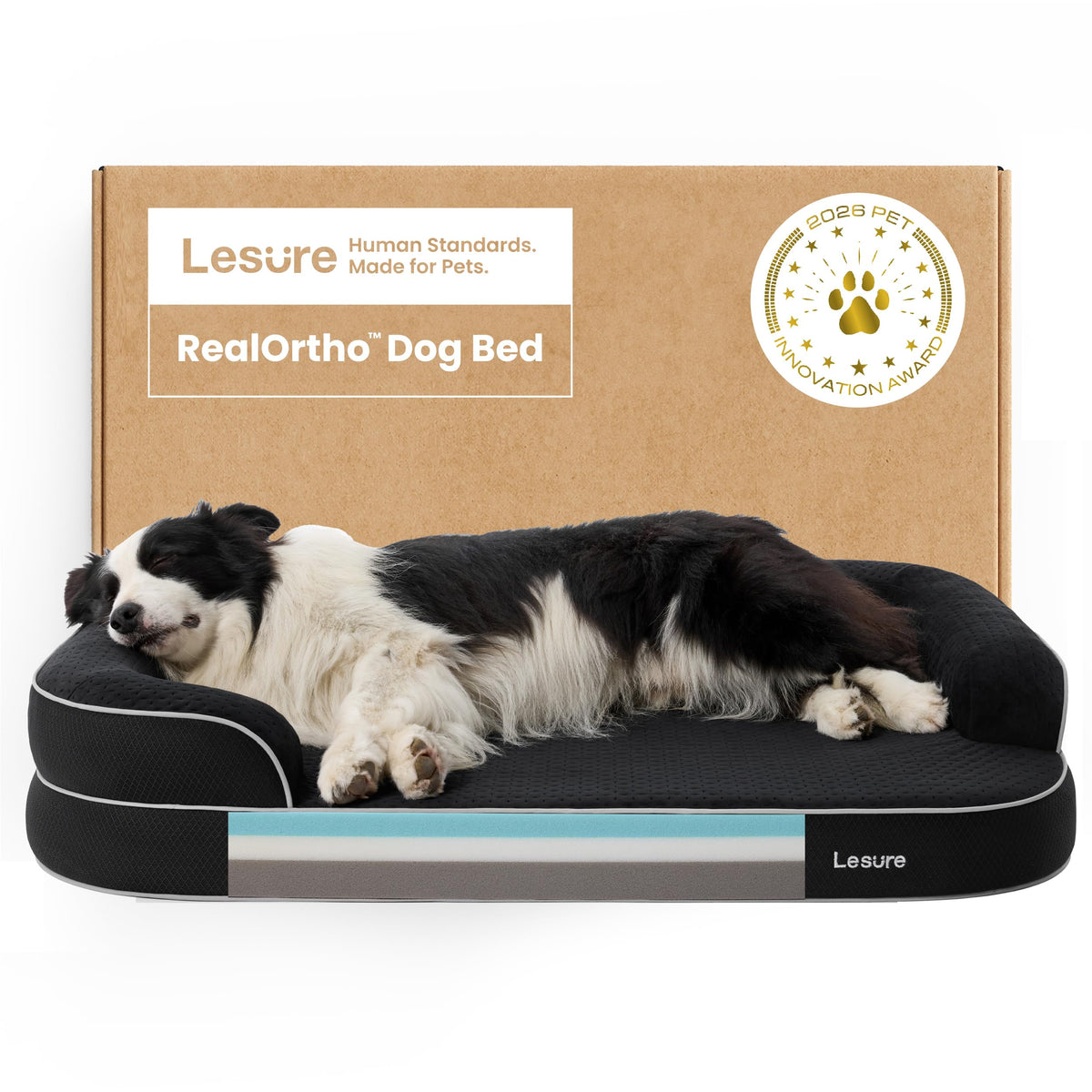 Black 42" Orthopedic Dog Beds G135