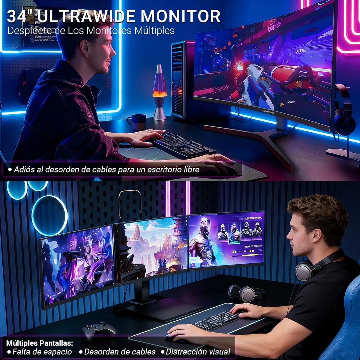 34 Inch Curved Ultrawide Gaming Monitor 180Hz UWQHD T97213