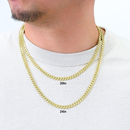 14k Yellow Gold 6mm Cuban Chain Necklace Y2555