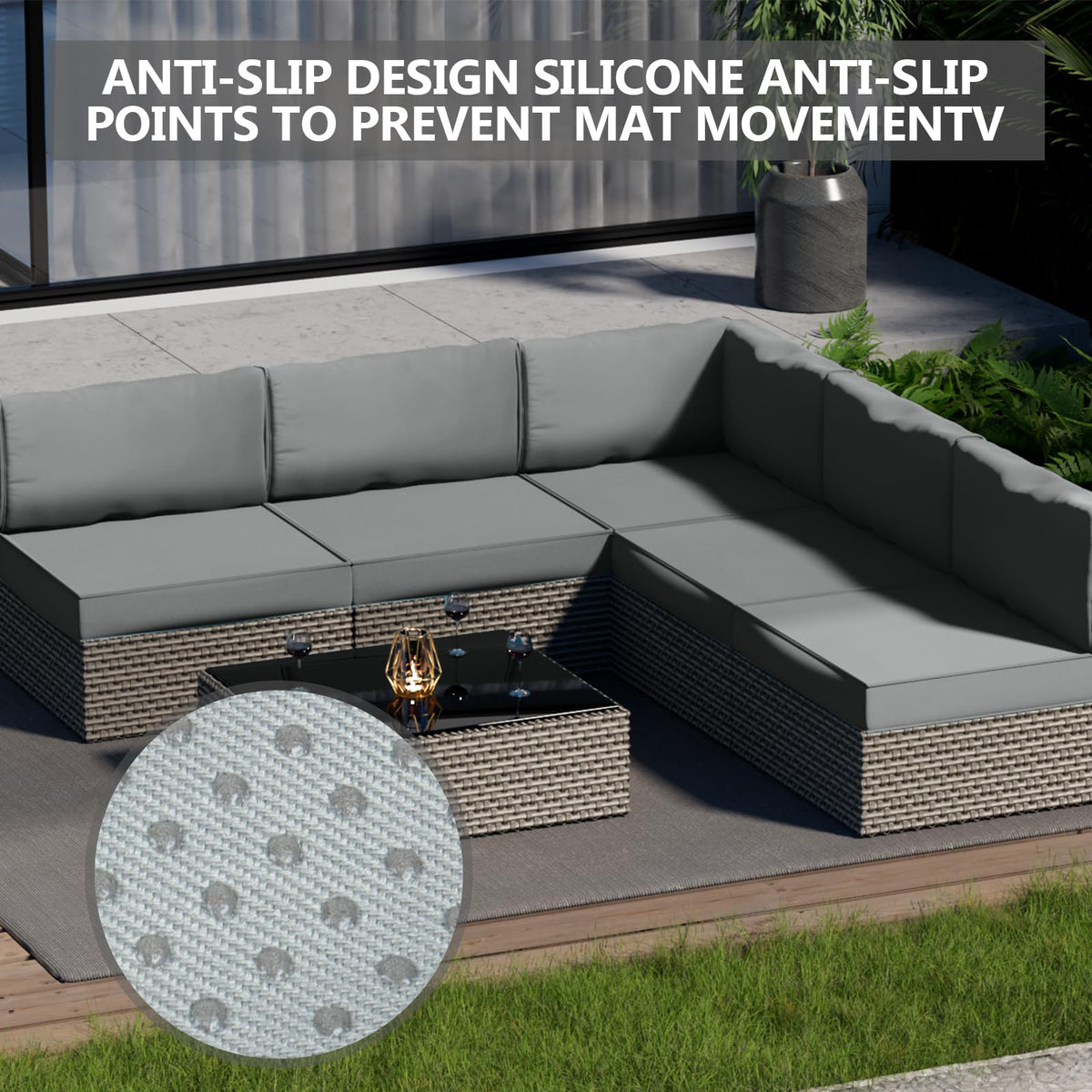 14 Piece Outdoor Waterproof Cushion Covers with Zipper P399794