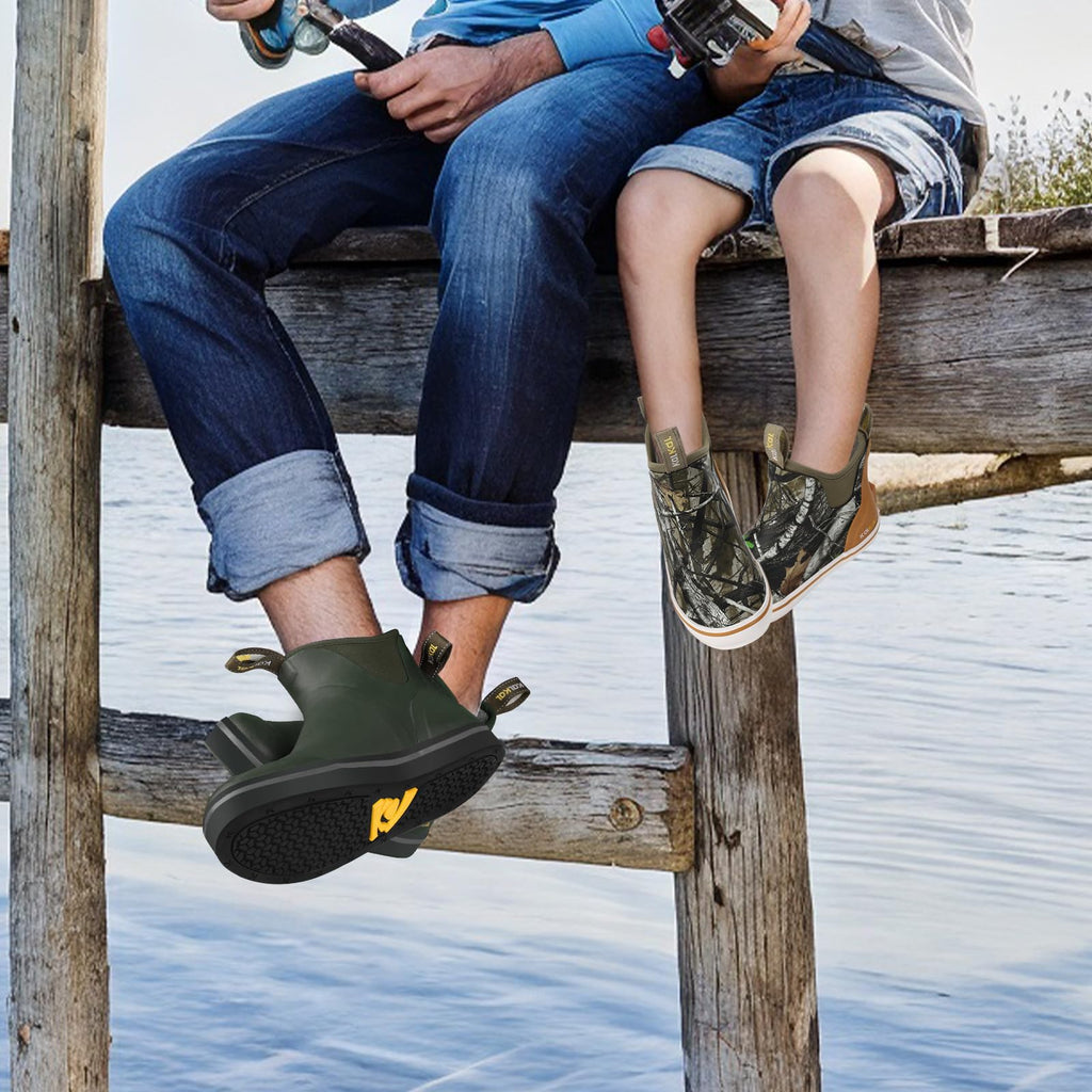 Waterproof Rubber Ankle Deck Boots with Memory Foam F87484