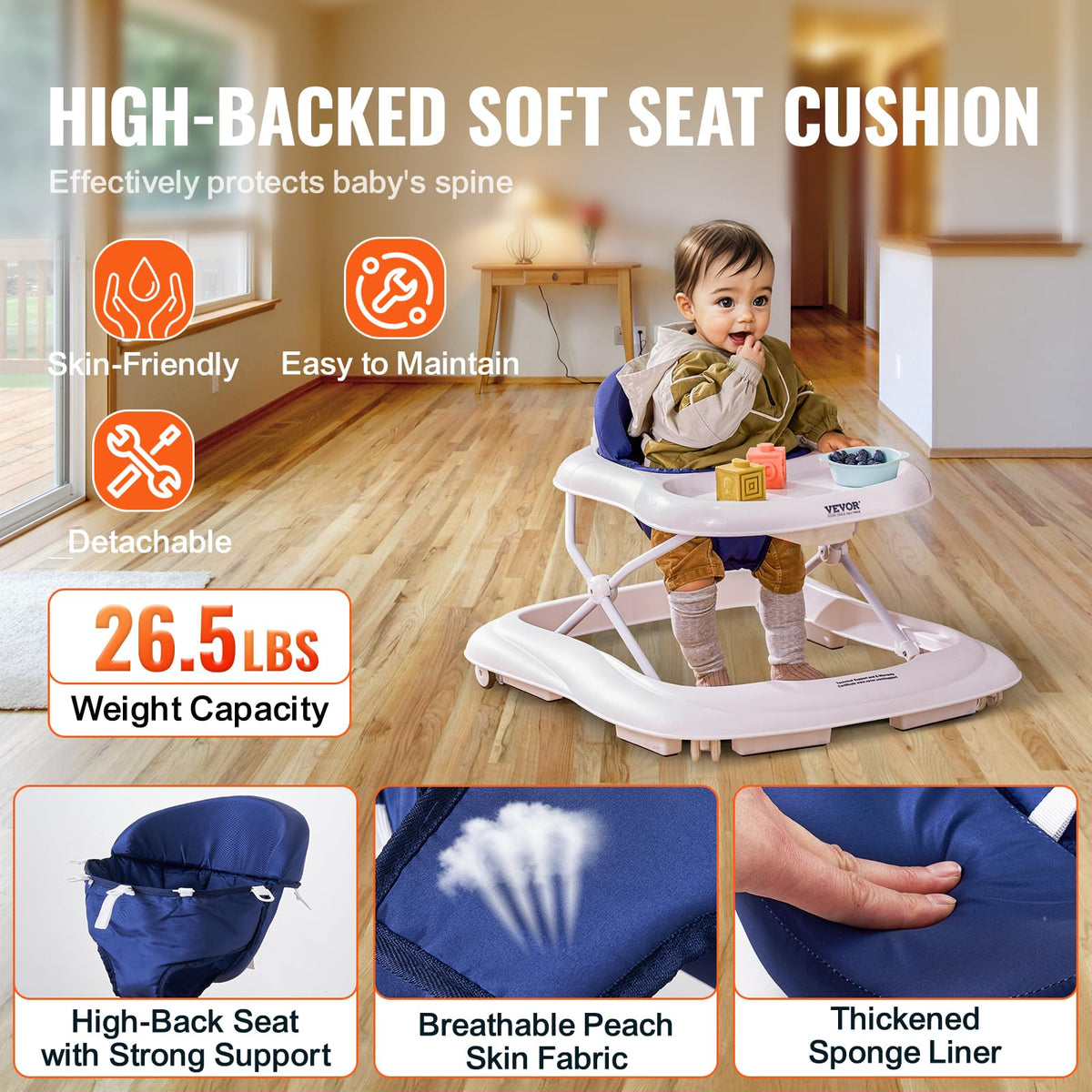 Foldable Baby Walker with Feeding Tray Z7798