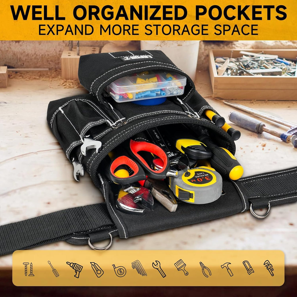 27-Pockets Heavy Duty Tool Belt with Suspenders M989295