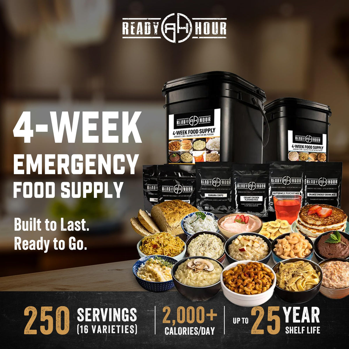 4-Week Emergency Food Supply 250 Servings Non-Perishable J31411