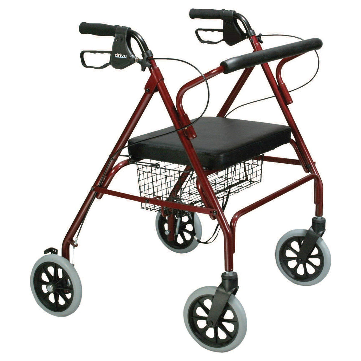 Foldable Bariatric Rollator Walker with Seat, Red C4655