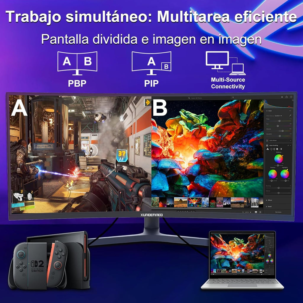 34 Inch Curved Ultrawide Gaming Monitor 180Hz UWQHD T97213
