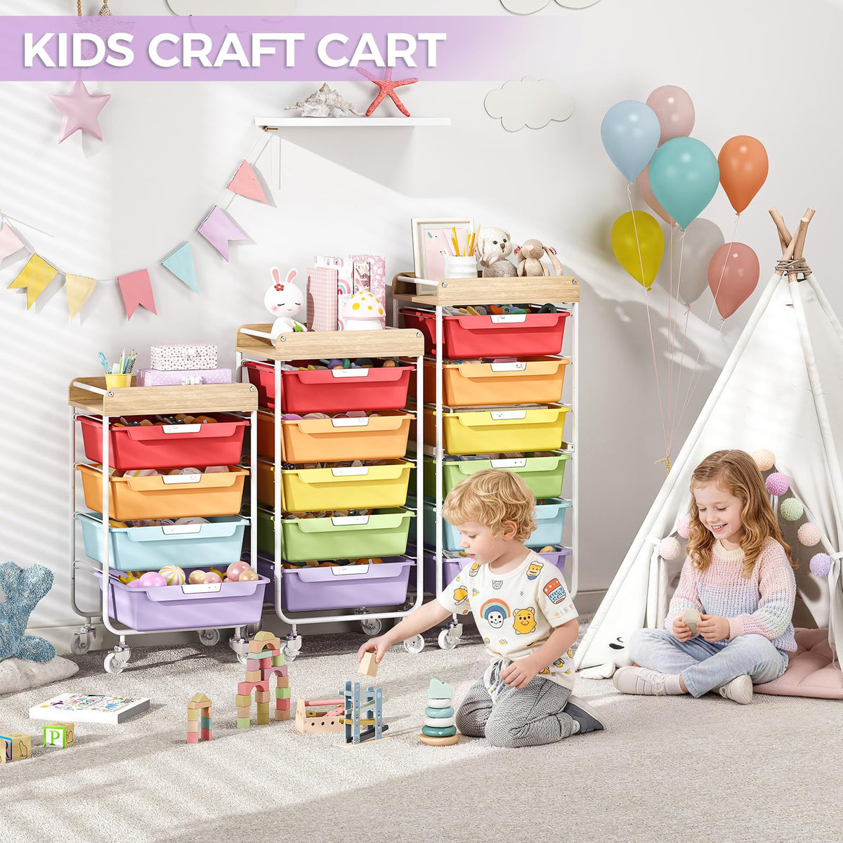 Utility Storage Cart with Drawer D521